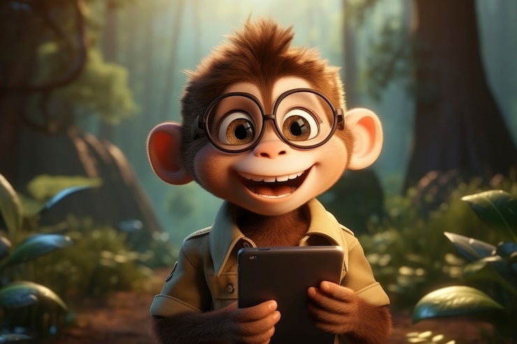 Photo Gratis 3d rendering of forest monkey