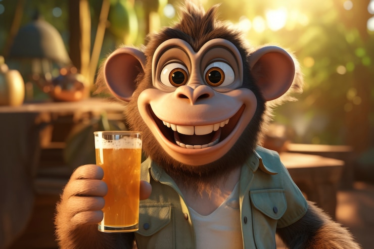 Photo Gratis 3d rendering of forest monkey