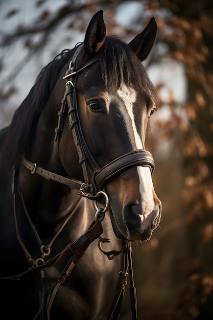 Foto gratuita close up on horse in forest