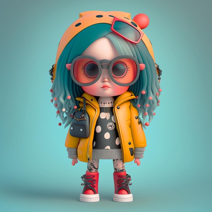 Photo Gratis a cartoon character with a yellow jacket and sunglasses