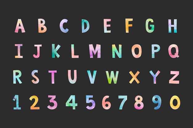 Abc y conjunto de números ilustración vectorial