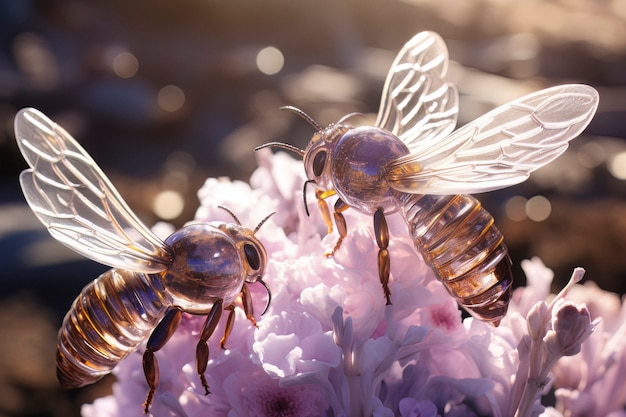 Foto gratuita abeja de estilo de fantasía en la naturaleza