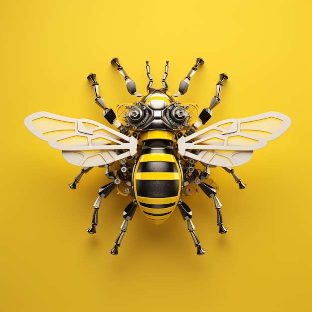 Foto gratuita abeja de estilo futurista en estudio.