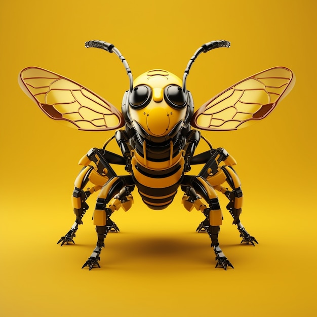 Foto gratuita abeja de estilo futurista en estudio.