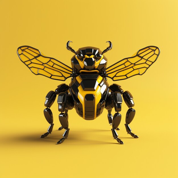 Abeja de estilo futurista en estudio.