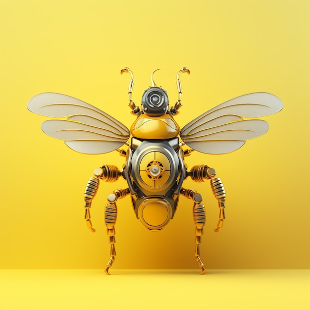 Foto gratuita abeja de estilo futurista en estudio.