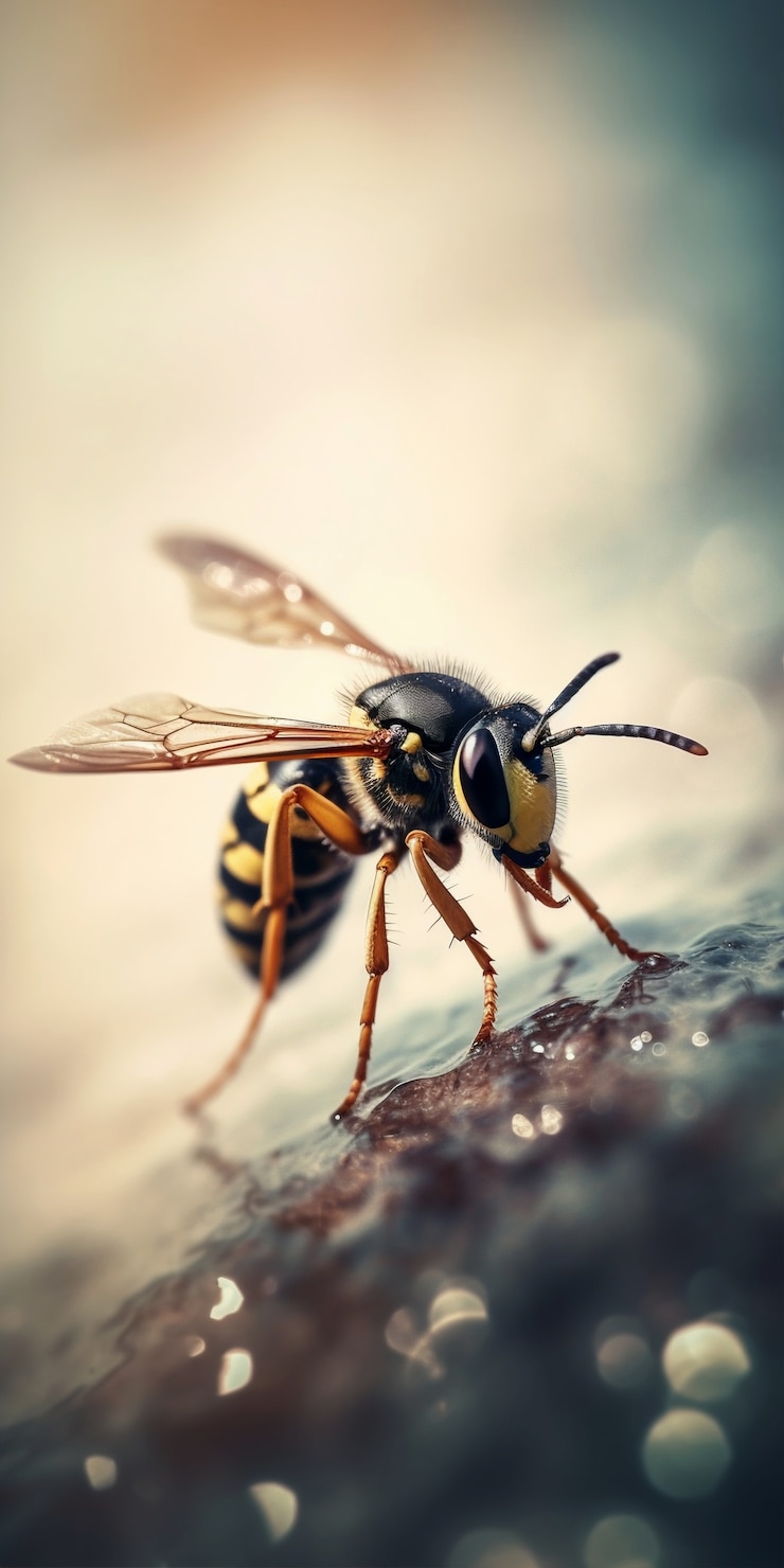 Foto gratuito abeja realista en la naturaleza