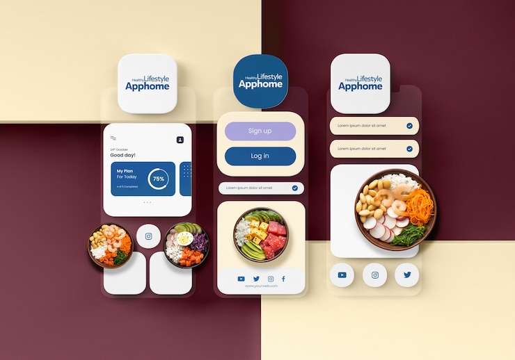 Photo Gratis above view nutritional counter app
