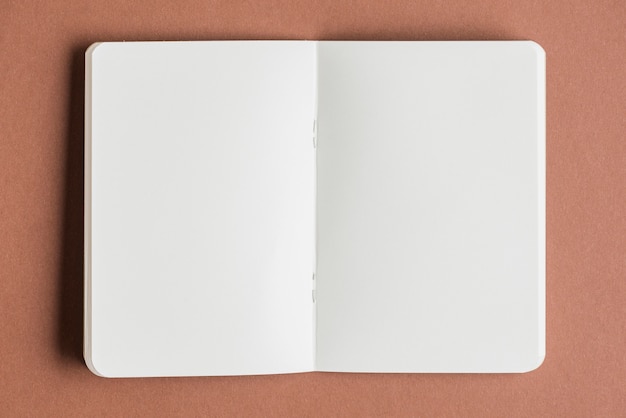 Abra el libro en blanco sobre fondo de color