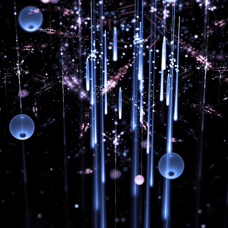Photo Gratis abstract light streaks with spheres
