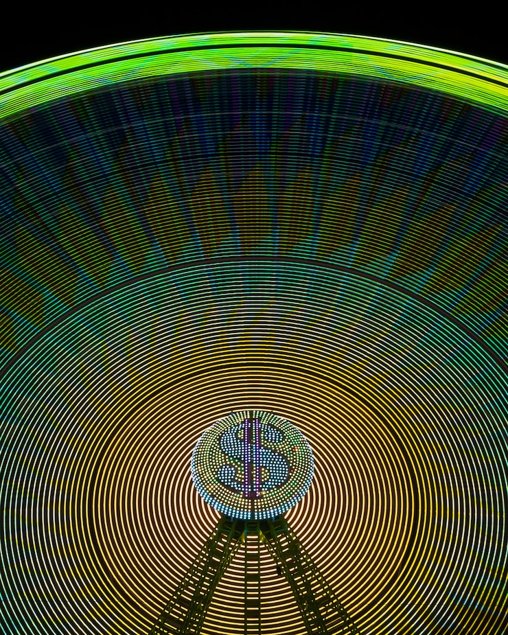 Photo Gratis abstract neon lights on a wonder wheel
