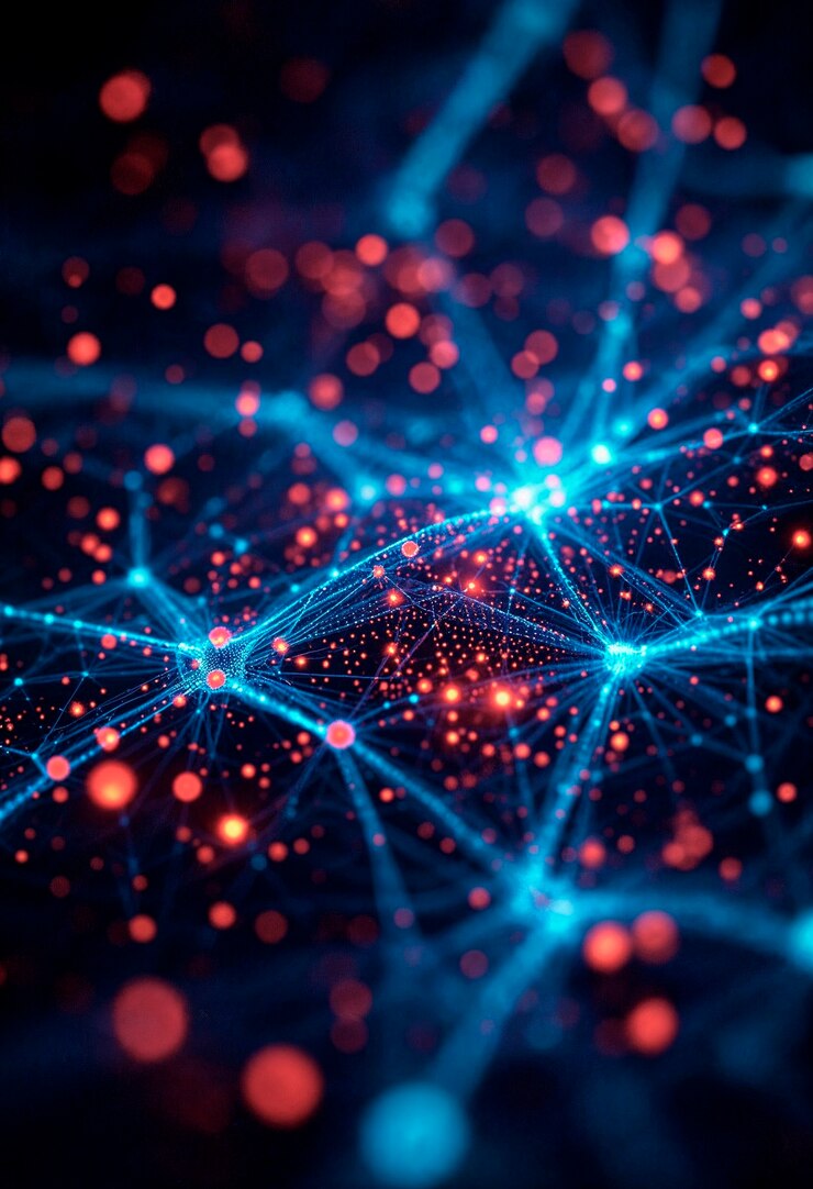 Photo Gratis abstract network connection and data transmission