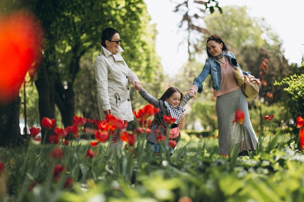 Abuela madre hija en el parque