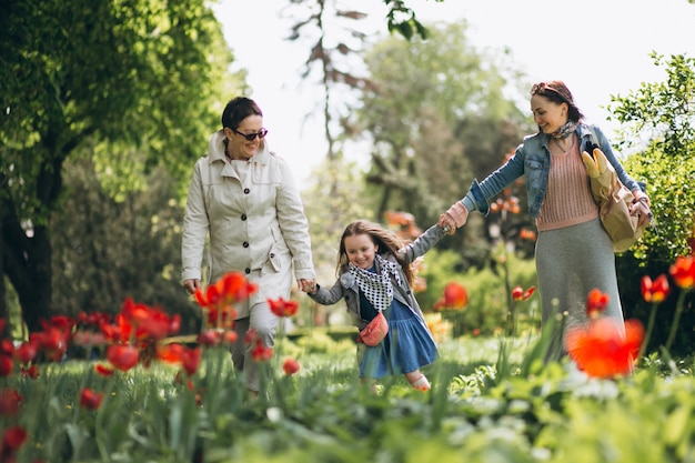 Foto gratuita abuela madre hija en el parque