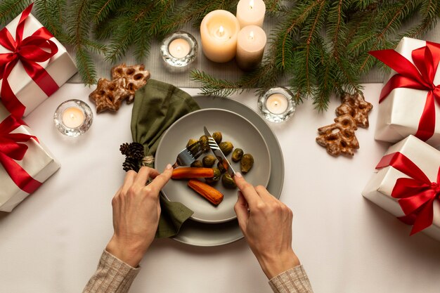 Acogedoras escenas de invierno con la familia.