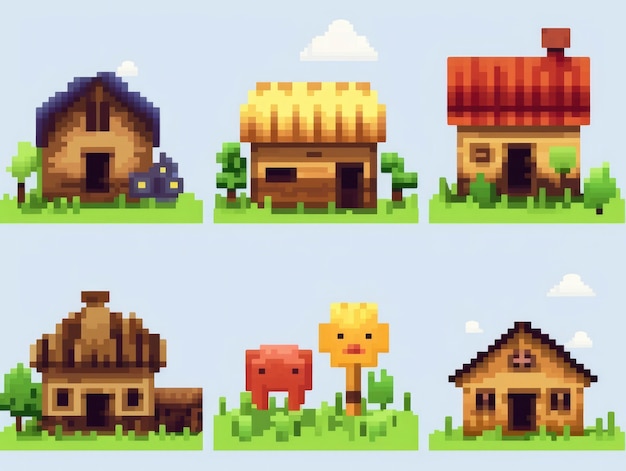 Foto gratuita los activos de juego de 8 bits