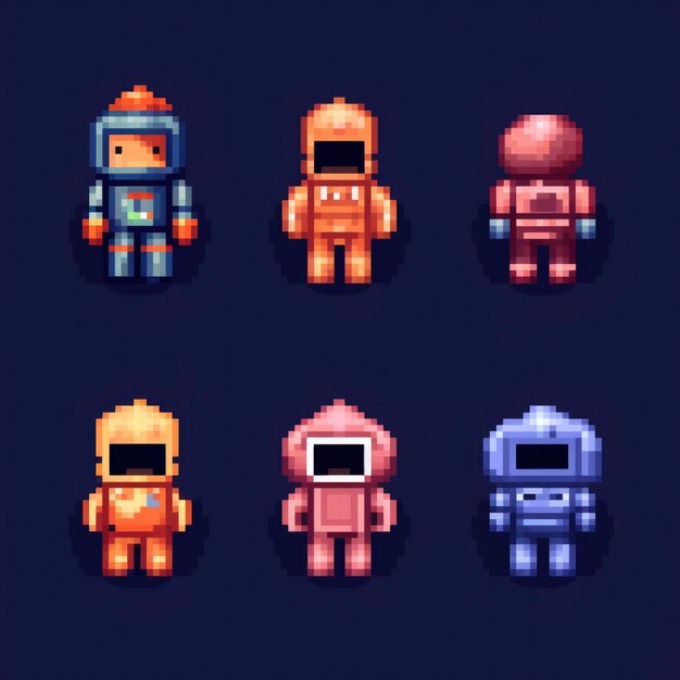 Activos de juego de personajes de 8 bits