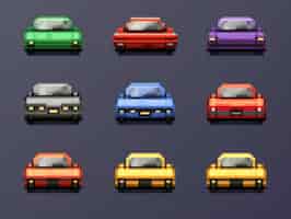 Foto gratuita activos de juegos de coches de 8 bits