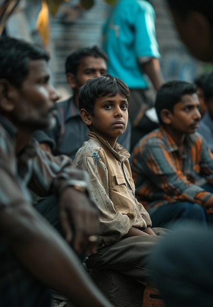 Foto gratuita acto comunitario de cuidado y bondad en estilo cinematográfico