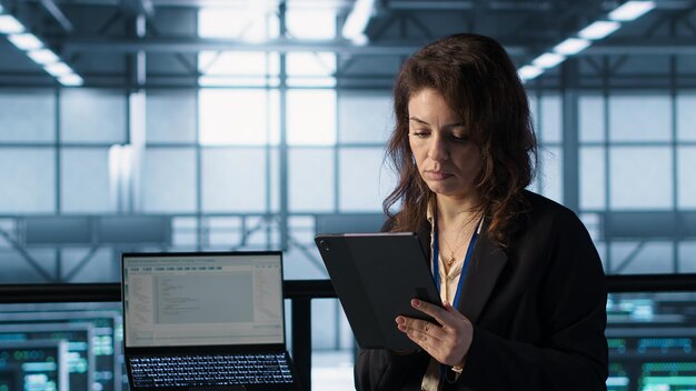 Administrar en un centro de datos utilizando tecnología de inteligencia artificial en una tableta