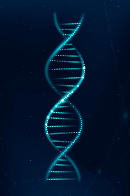 ADN genética biotecnología ciencia azul neón gráfico