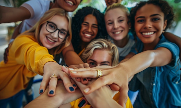 Foto gratuita adolescentes diversos practicando actividades de salud y bienestar para sí mismos y su comunidad