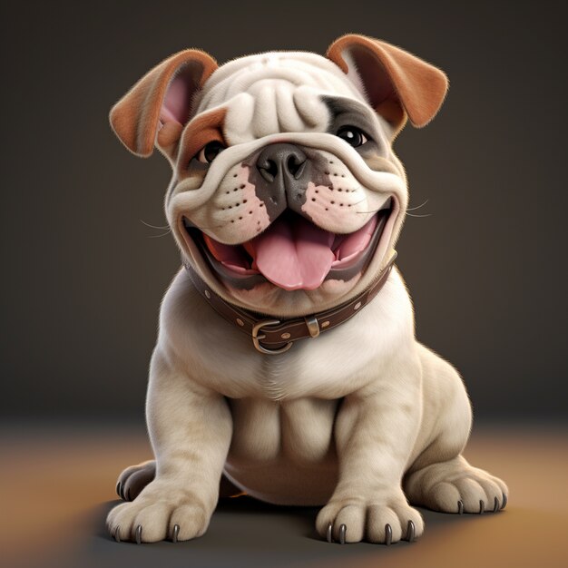 Adorable bulldog en el estudio