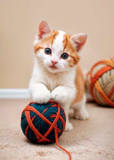 Foto gratuita el adorable estilo de vida del gato