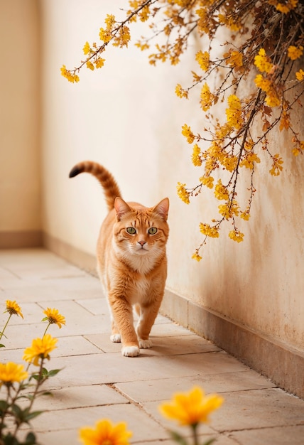 Foto gratuita el adorable estilo de vida del gato