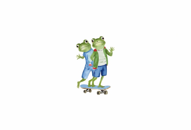 Foto gratuito adorable ilustración de un animal en una patineta