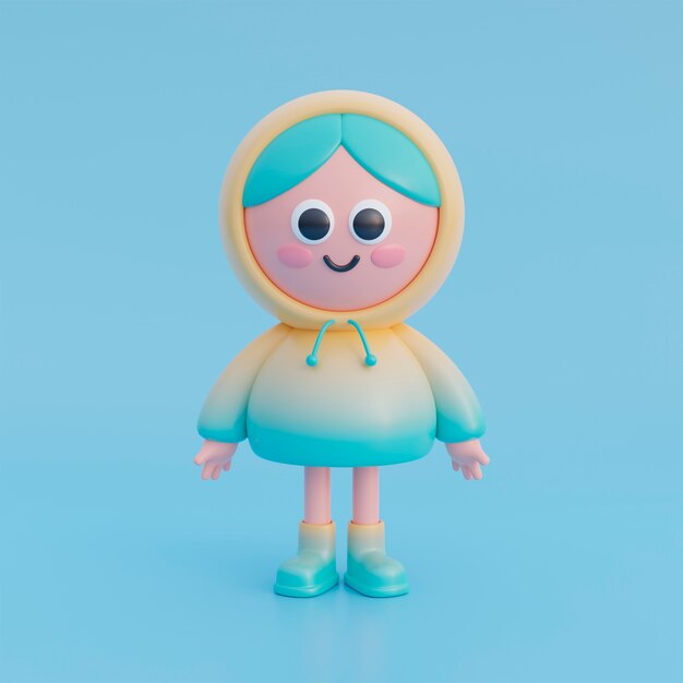 Adorable personaje 3d para niños