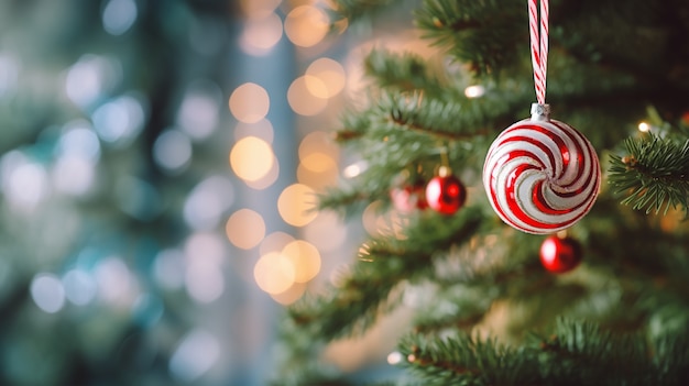 Foto gratuita adorno de caramelo para árbol de navidad