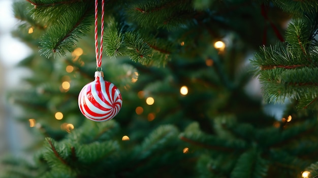 Foto gratuita adorno de caramelo para árbol de navidad