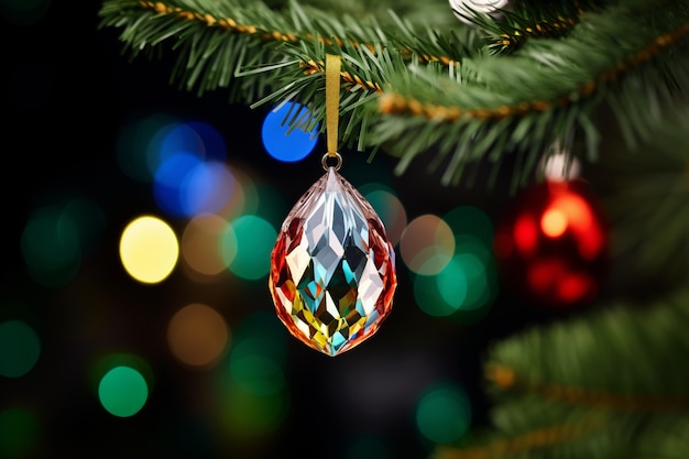 Foto gratuita adorno de cristal para árbol de navidad.