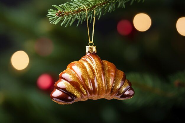 Adorno de croissant para árbol de Navidad