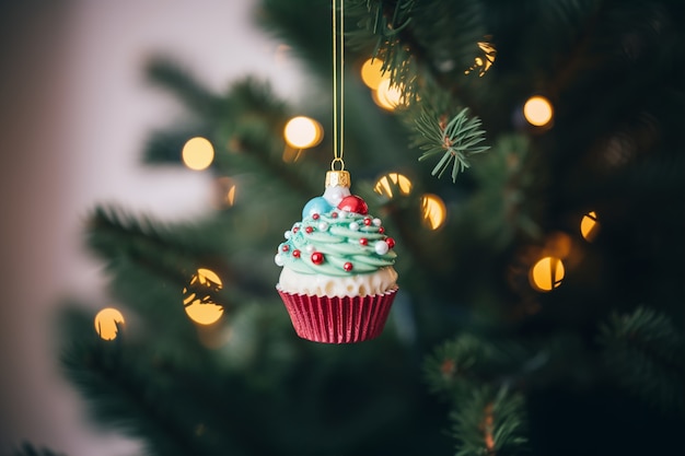 Foto gratuita adorno de donut para árbol de navidad