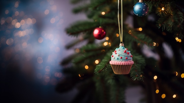 Foto gratuita adorno de donut para árbol de navidad