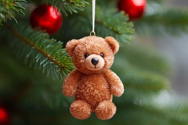 Adorno de osito de peluche para árbol de Navidad