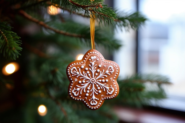 Adorno de pan de jengibre para árbol de Navidad