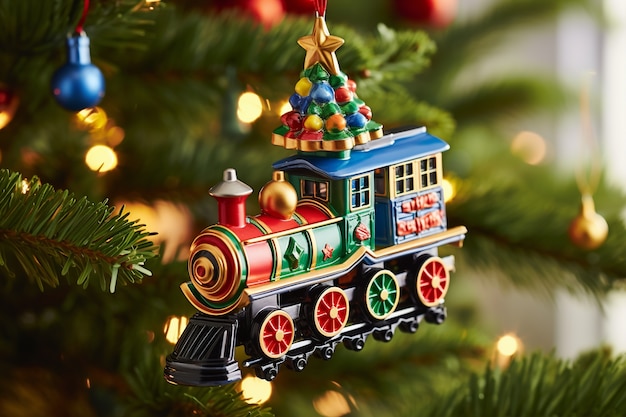 Adorno de tren para árbol de Navidad.