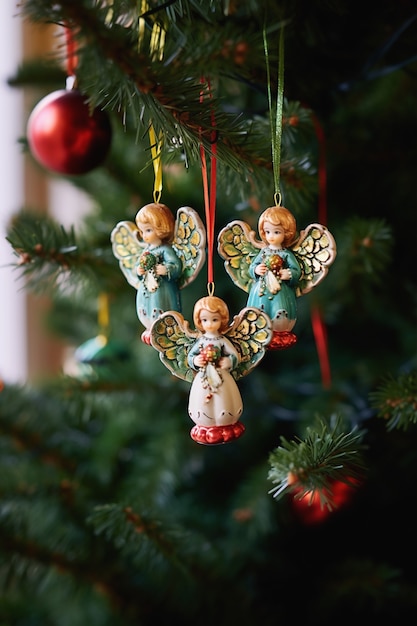 Adornos de ángel para árbol de Navidad.
