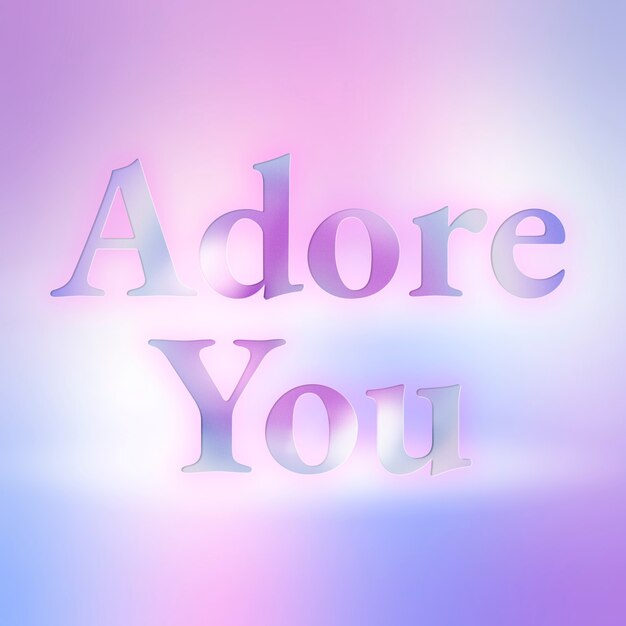 Adoro tu tipografía estética en fuente de degradado colorido