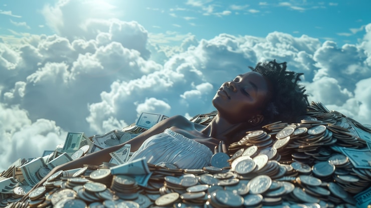 Foto gratuito un adulto con mucho dinero.