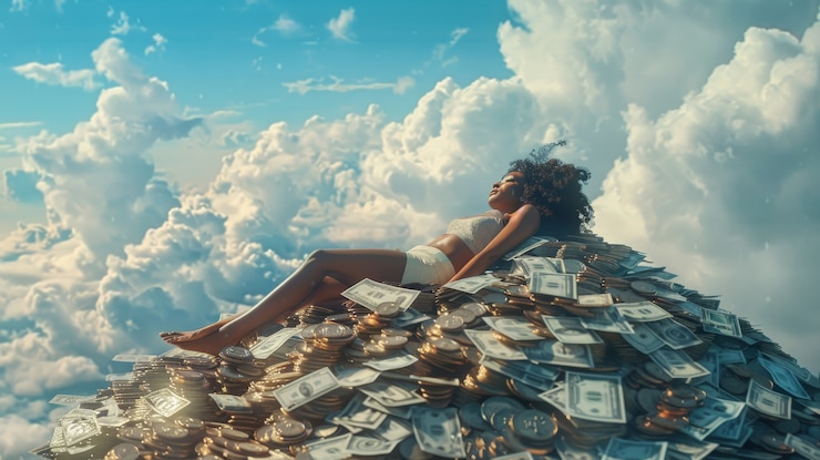 Foto gratuito un adulto con mucho dinero.