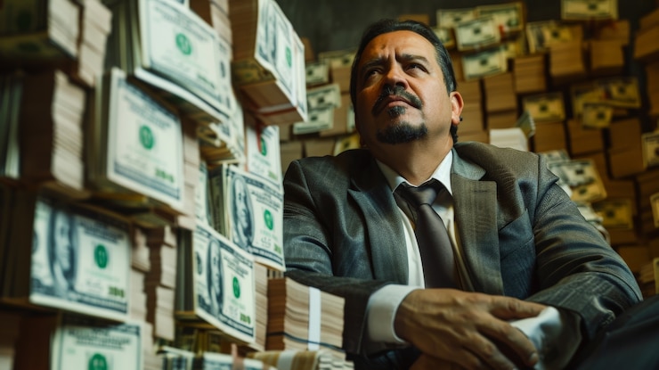 Foto gratuito un adulto con mucho dinero.