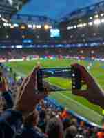 Foto gratuita los aficionados al fútbol animando a su equipo