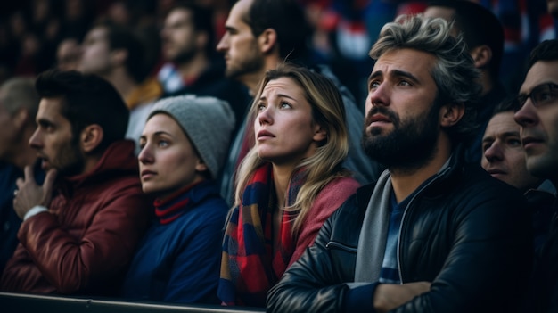 Foto gratuita aficionados disfrutando de un partido de fútbol.