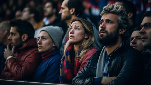 Aficionados disfrutando de un partido de fútbol.