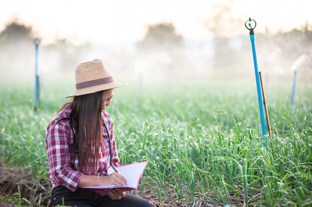 Agricultores sonrientes mujeres