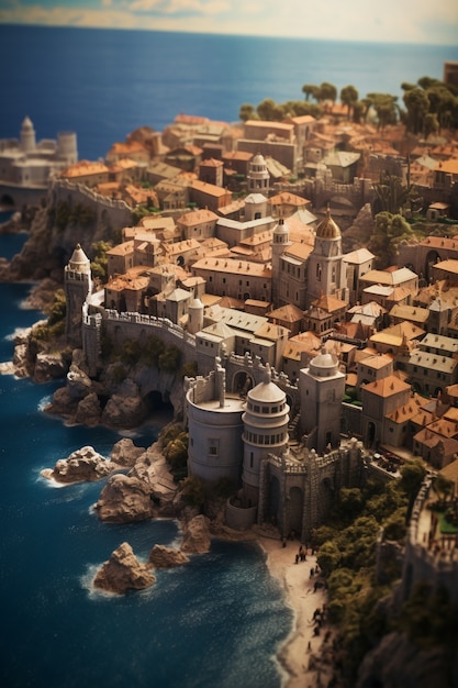 Foto gratuita ai generó una ciudad de fantasía medieval.